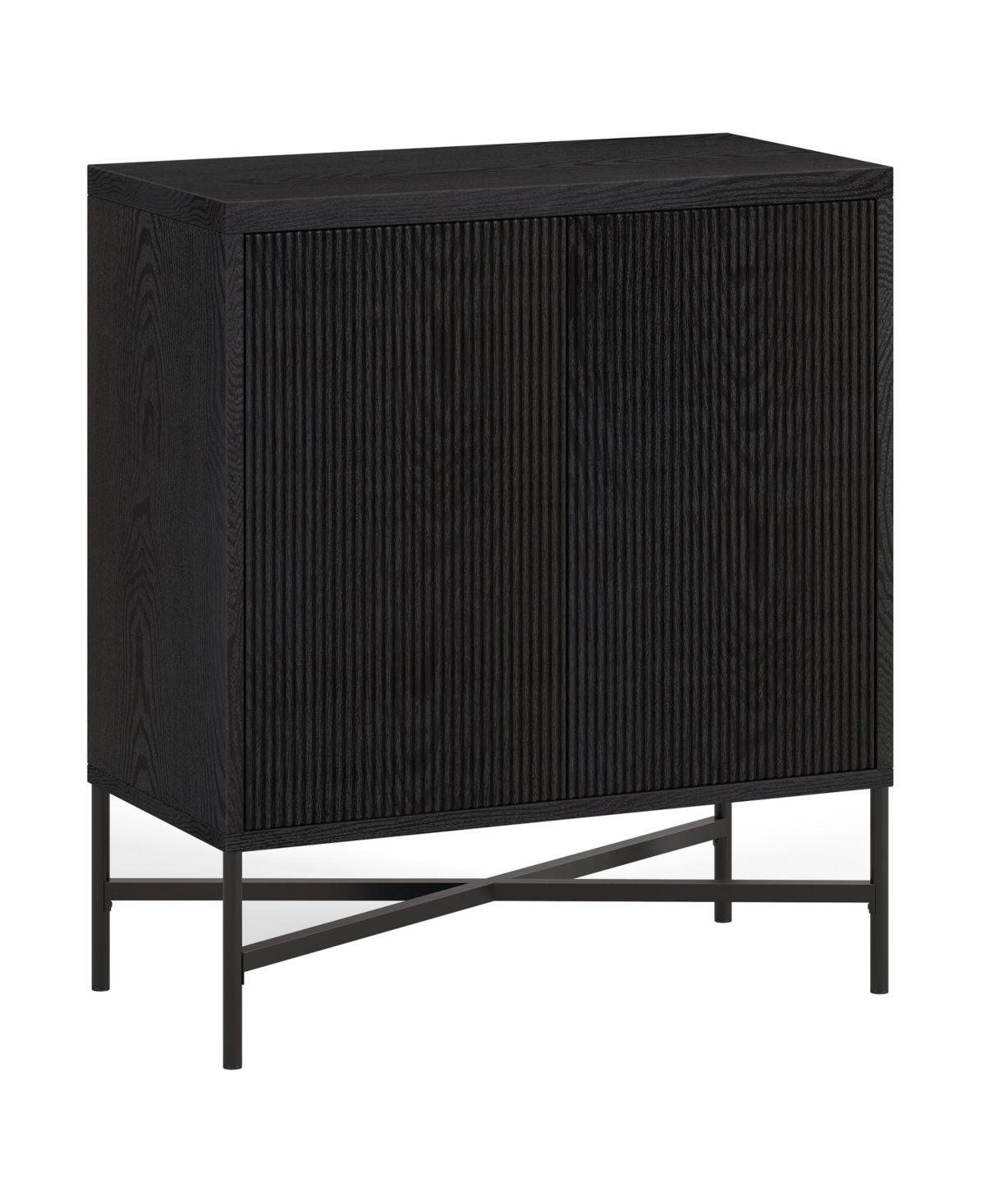 Hudson & Canal Brighton 28" Wide Rectangular Accent Cabinet In Charcoal Gray In Black Grain