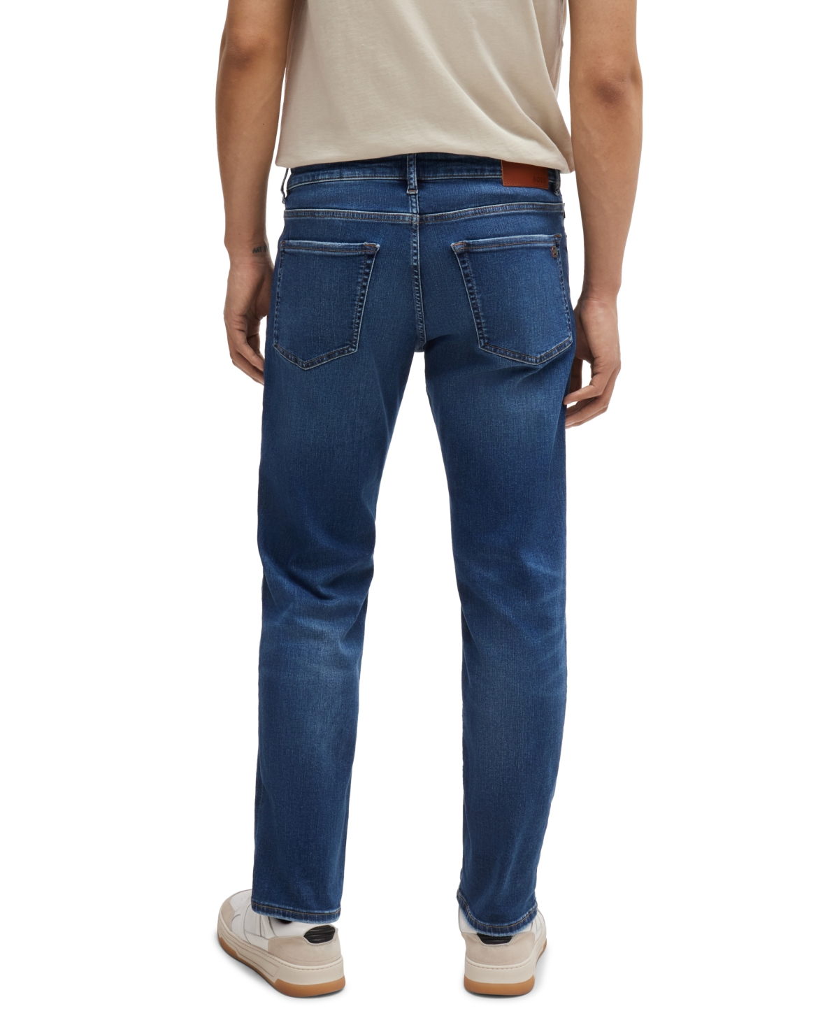 Boss by Hugo Boss Men's Blue Soft-Motion Regular-Fit Jeans