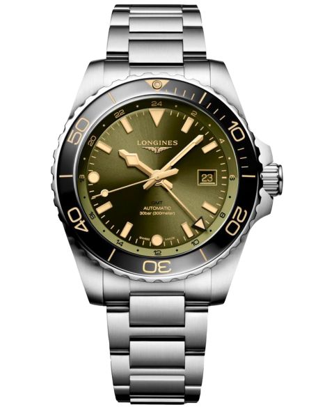 Мужские часы Longines Swiss Automatic Hydroconquest GMT Stainless Steel Bracelet Watch 43mm