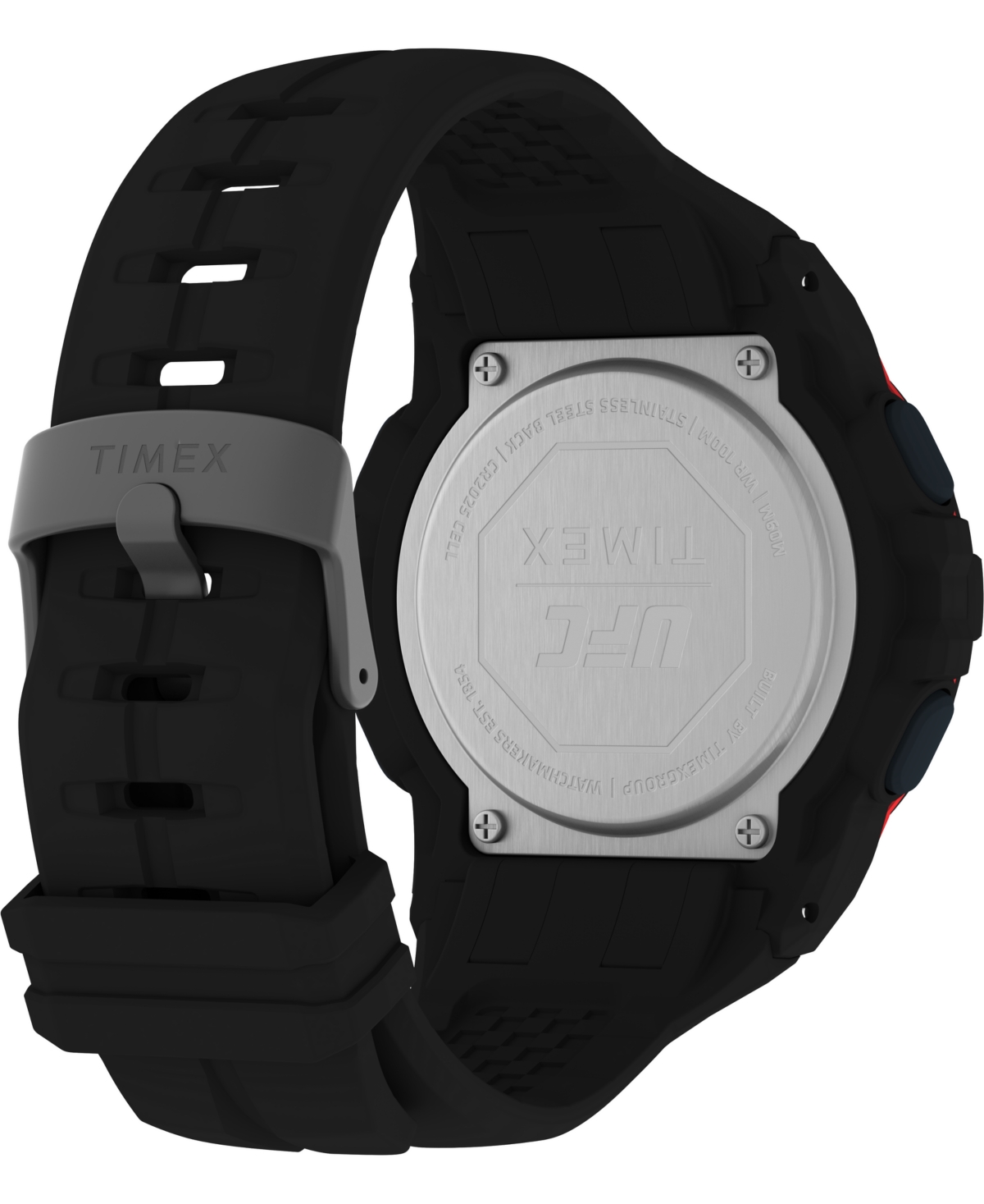 Shop Timex Men's Ufc Rush Digital Black Polyurethane Strap 52mm Round Watch