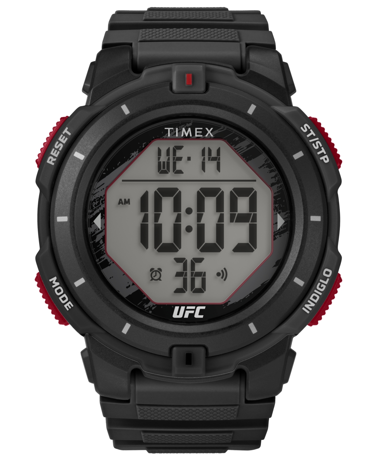 Men's Ufc Rumble Digital Black Polyurethane Strap 50mm Round Watch - Black