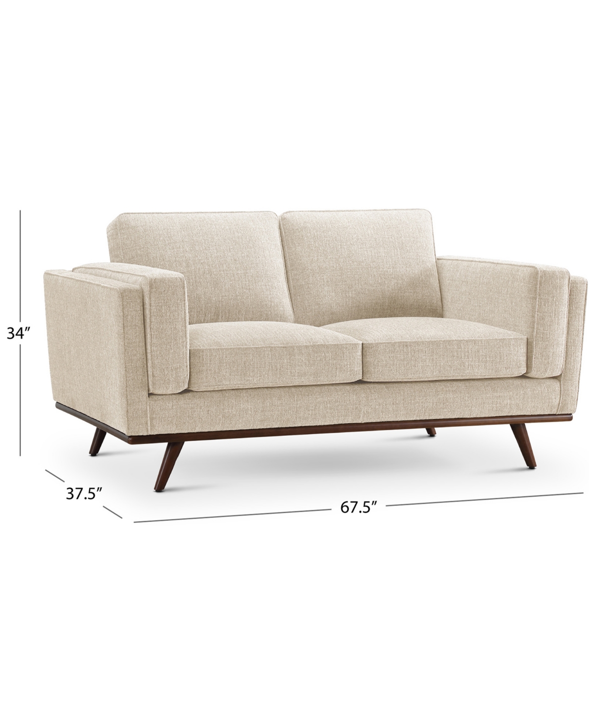 ABBYSON LIVING VENICE 67.5" MODERN FABRIC LOVESEAT 