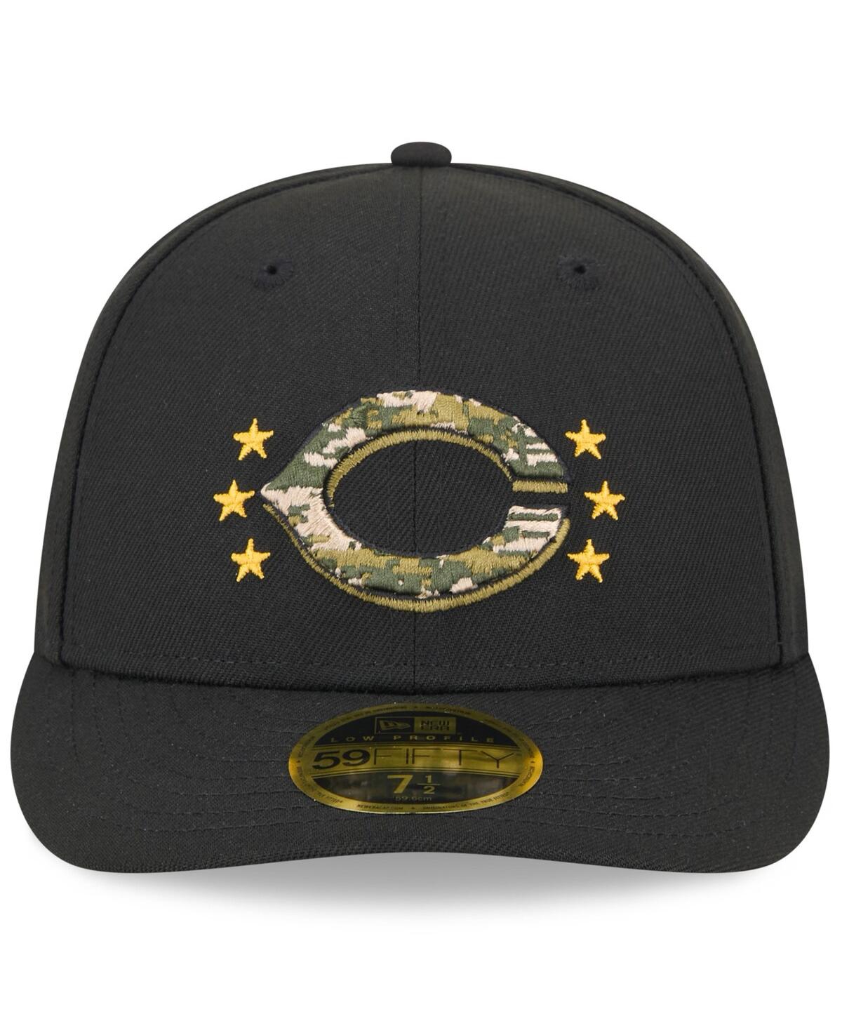 NEW ERA MEN'S BLACK CINCINNATI REDS 2024 ARMED FORCES DAY LOW PROFILE 59FIFTY FITTED HAT 