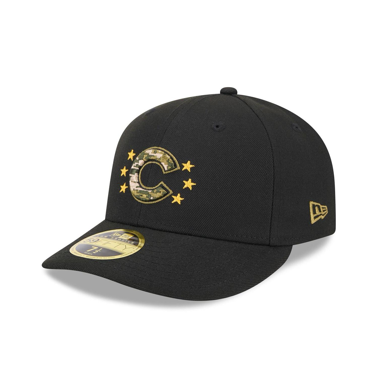 Men's Black Chicago Cubs 2024 Armed Forces Day Low Profile 59FIFTY Fitted Hat