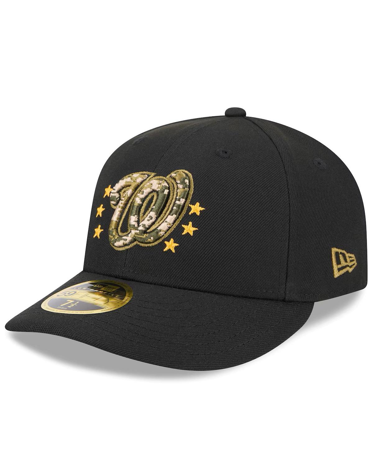 New Era Men's Black Washington Nationals 2024 Armed Forces Day Low Profile 59fifty Fitted Hat In Black