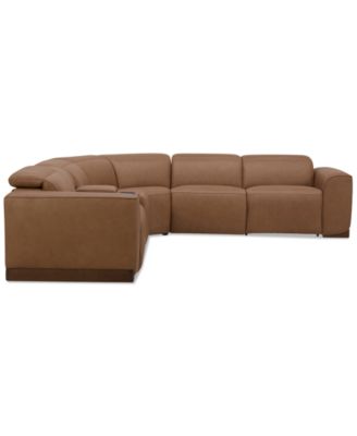 Lovro 6-Pc. Leather Sectional with 2 Power Motion Chairs & 1 Console, Created for Macy's