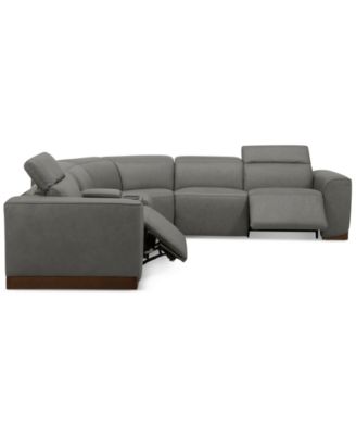 Lovro 6-Pc. Leather Sectional with 2 Power Motion Chairs & 1 Console
