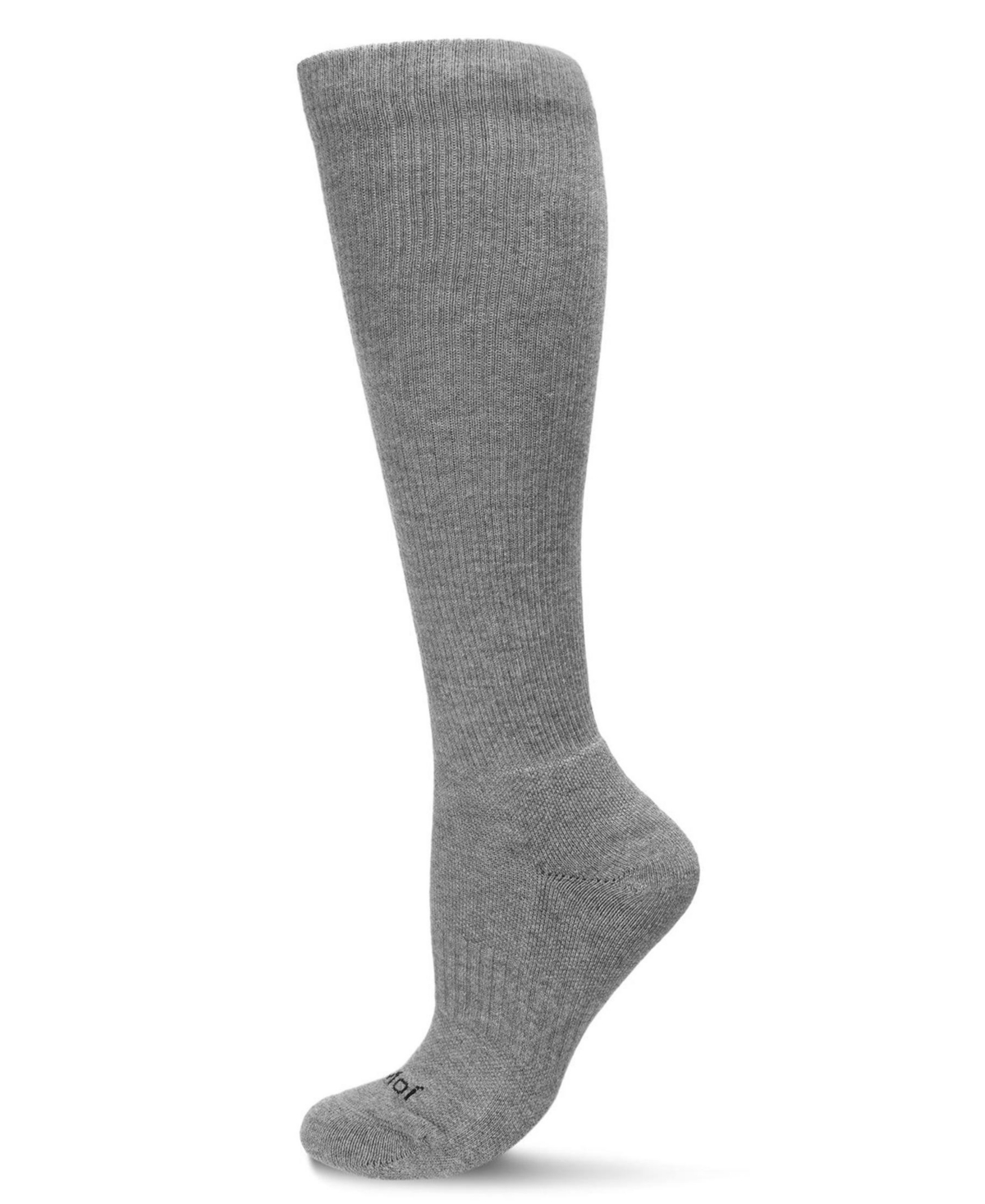 Memoi Unisex Classic Athletic Cushion Sole Knee High Cotton Blend 15-20mmhg Graduated Compression Socks In White