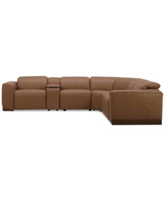 Lovro 6-Pc. Leather Sectional with 3 Power Motion Chairs & 1 Console, Created for Macy's