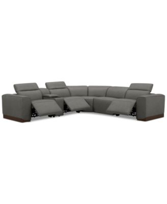 Lovro 6-Pc. Leather Sectional with 3 Power Motion Chairs & 1 Console, Created for Macy's