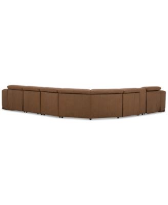Lovro 7-Pc. Leather Sectional with 3 Power Motion Chairs & 1 Console, Created for Macy's