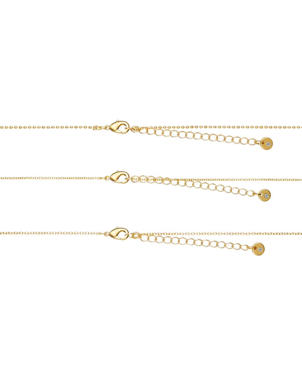 Shop Unwritten Cubic Zirconia Moon Triple Bezel Layered Necklace Set In Gold