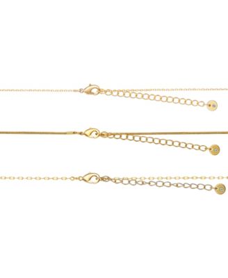 Cubic Zirconia Bezel Ruby Heart Layered Necklace Set