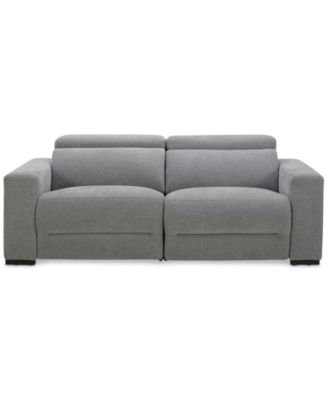 Macy's Nevio Fabric Power Headrest Sectional Collection Created For Macys In Midnight