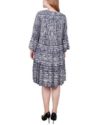 Petite 3/4 Sleeve Tiered Dress