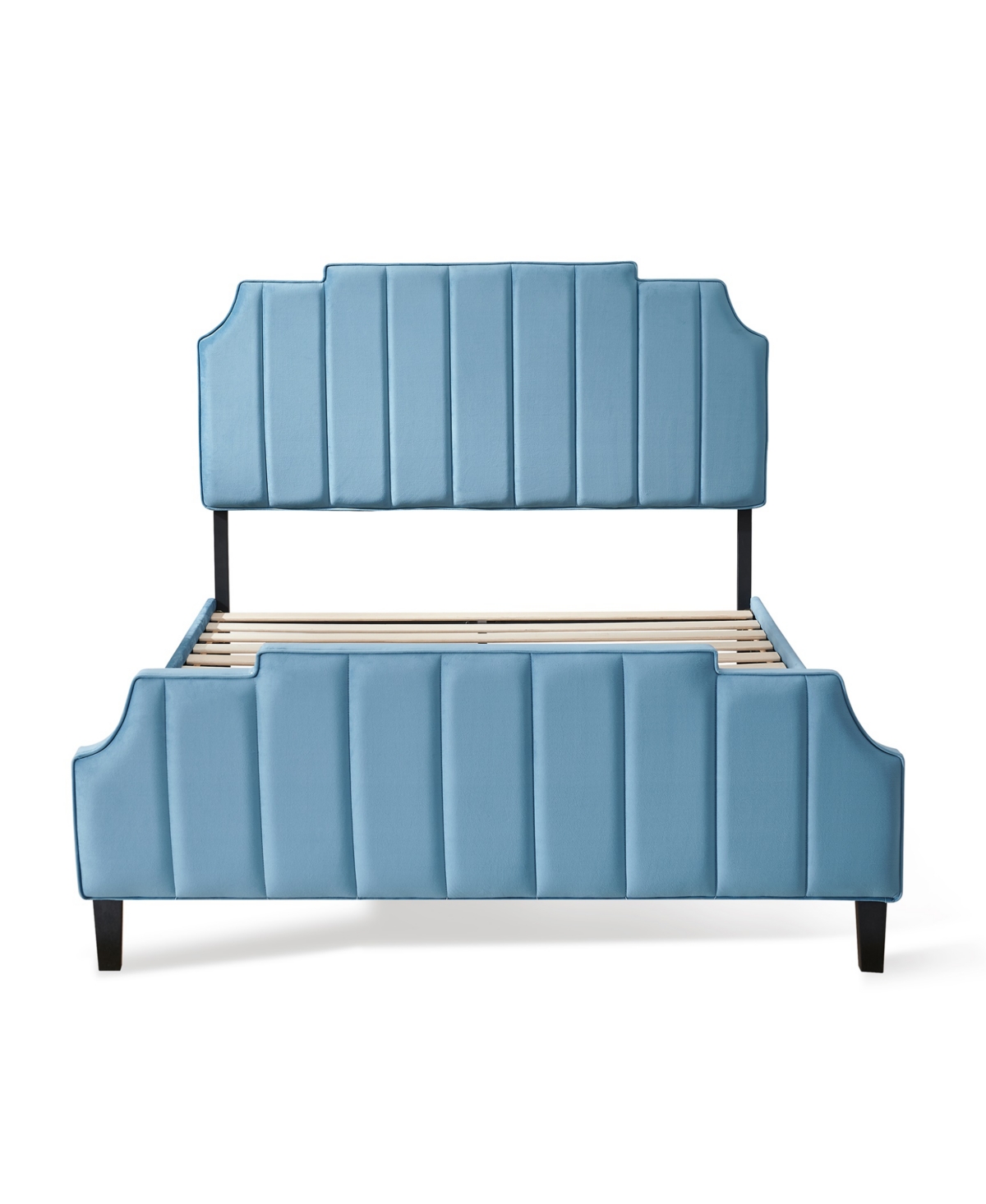 Gold Sparrow Diana 56" Fabric Upholstered Channel Tufted With Adjustable Headboard Heights Full Bed, Created For In Opal