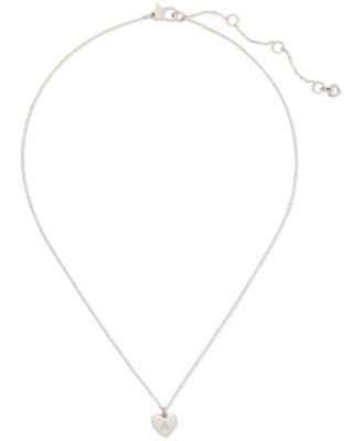 Silver-Tone Initial Heart Pendant Necklace, 16" + 3" extender 