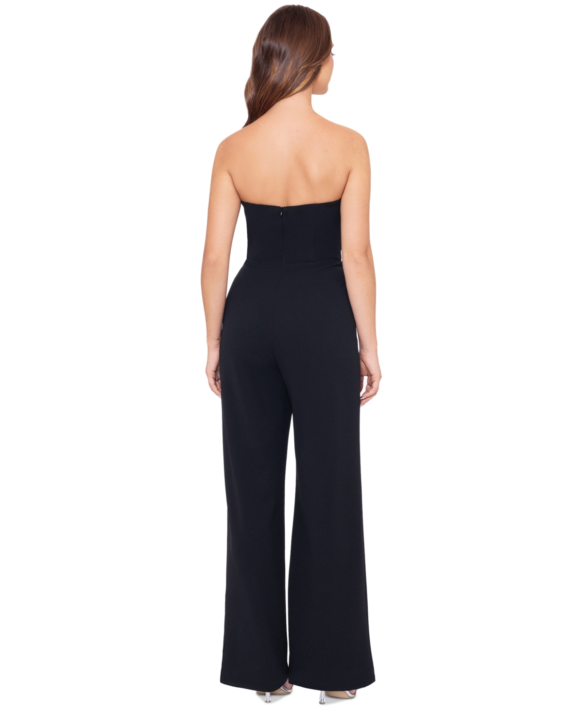 Betsy & Adam Petite Strapless Tuxedo Jumpsuit