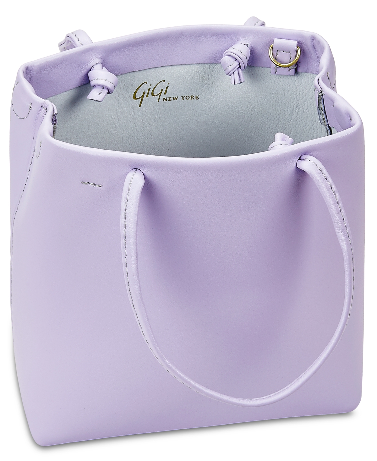 Shop Gigi New York Sydney Mini Leather Shopper Bag In Lilac