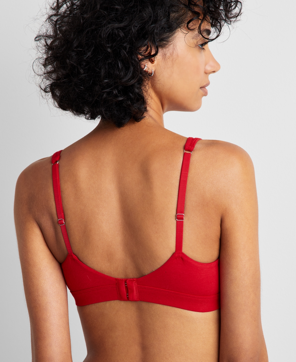 State Of Day Women's Cotton Blend Bralette, Created For Macy's In Tango Red