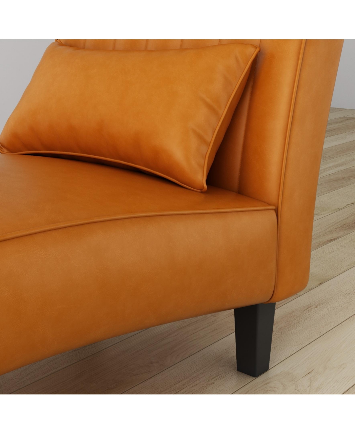 Gold Sparrow Newport 23.5" Pu Leather Channel Tufted Chaise Lounge, Created For Macy's In Butterscotch