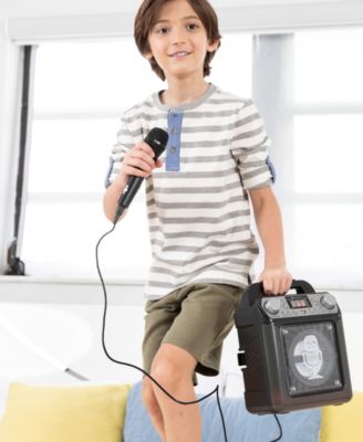 Groove Mini, Portable Karaoke Machine with Wired Mic, Bluetooth, LED Lights, black