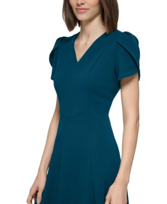 Women's V-neck Tulip-sleeve Dress