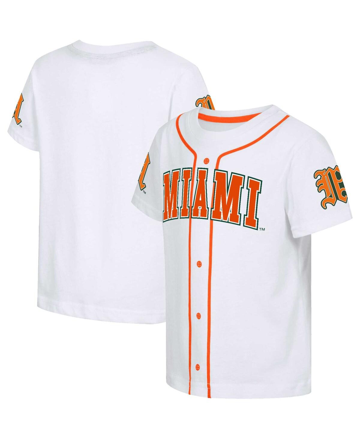 Shop Colosseum Toddler White Miami Hurricanes Buddy Baseball T-shirt