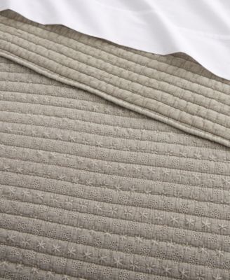 Eyelet Embroidered 3-Pc. Quilt Set, Full/Queen