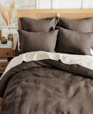 Washed Linen Solid Duvet Cover, Full/Queen