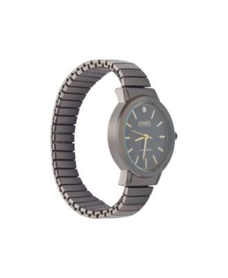 American Exchange Women's Genuine Diamond Black Dial and Metal Narrow Bracelet Analog Watch 28mm