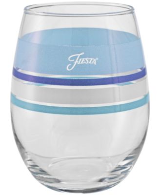 Coastal Blues Edgeline Stemless Wine Glasses, Set of 4