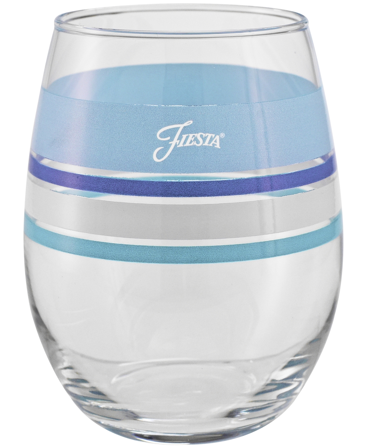 Fiesta Coastal Blues Frame 15-ounce Stemless Wine Glass Set Of 4 In Sky