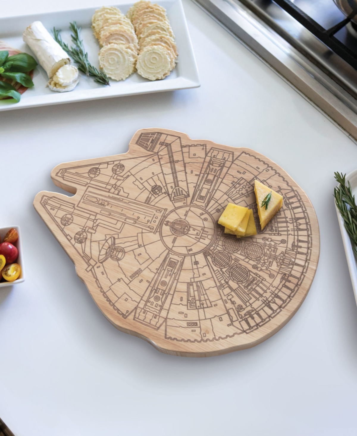 Toscana Star Wars Millennium Falcon 16" Serving Board In Brown