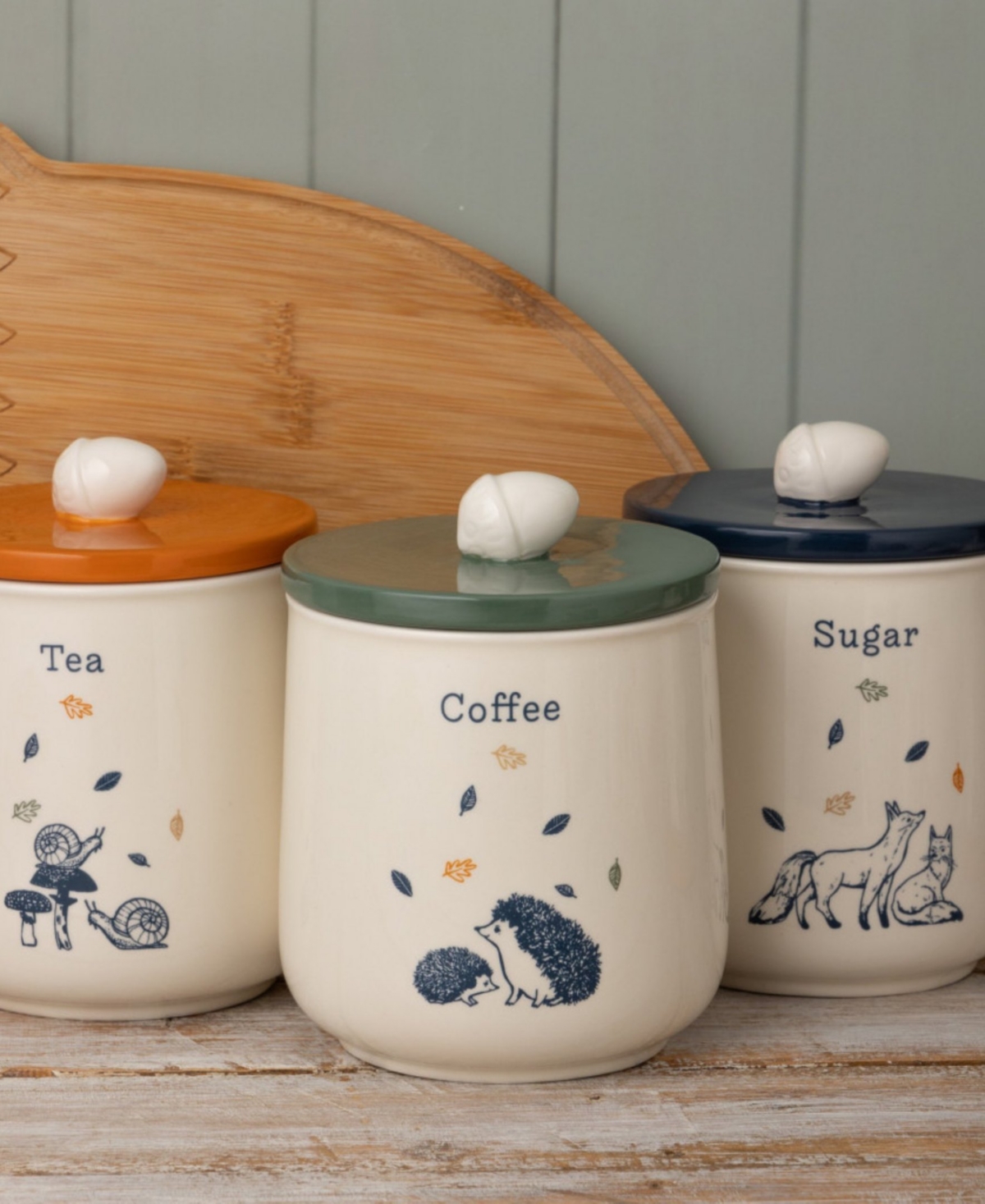 Price  &  Kensington Woodland Set Of 3 Storage Jars In Multi