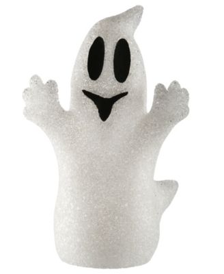 9" White Ghost Decoration, LED Lights, Changes Color, Halloween Collection