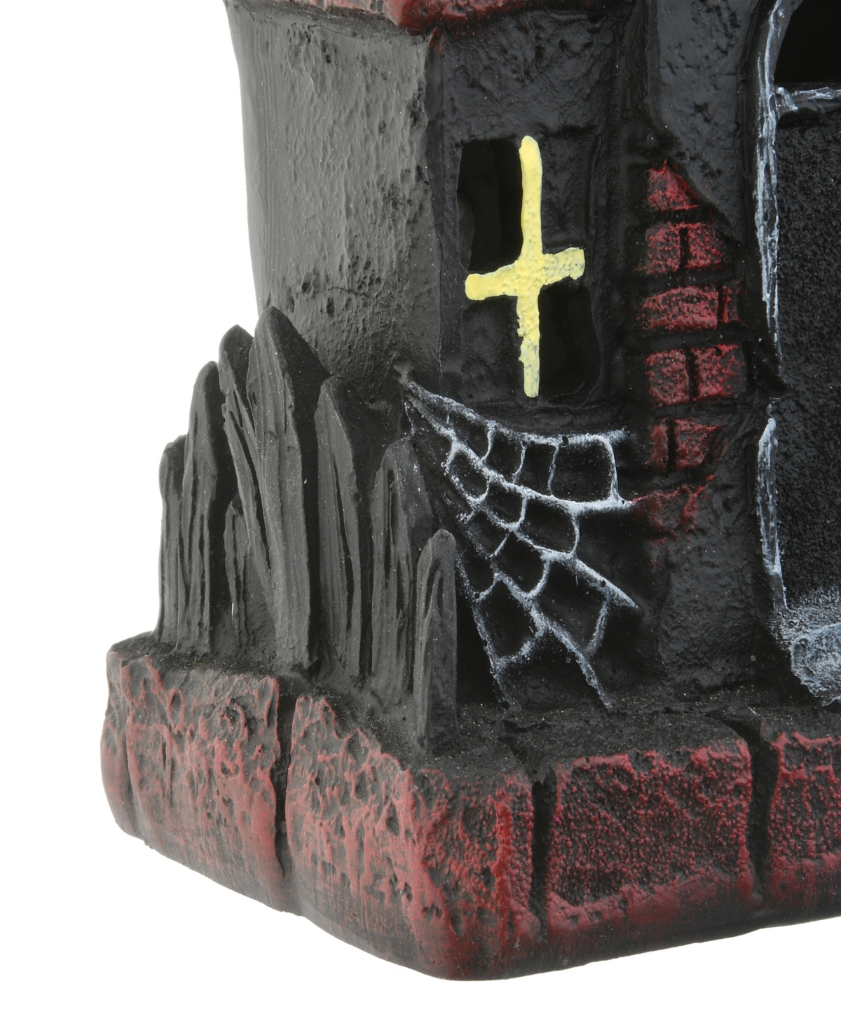 National Tree Company 7" Pre-lit Haunted House Decoration, Led Lights, Halloween Collection In Black