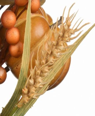 28" Artificial Autumn Bouquet, Set of Two, Decorated with Gourds, Berry Clusters, Pinecones, Assorted Leaves, Autumn Collection