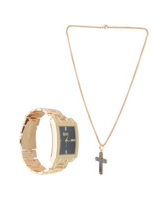 Men's Quartz Gold-Tone Alloy Watch 36mm Gift Set