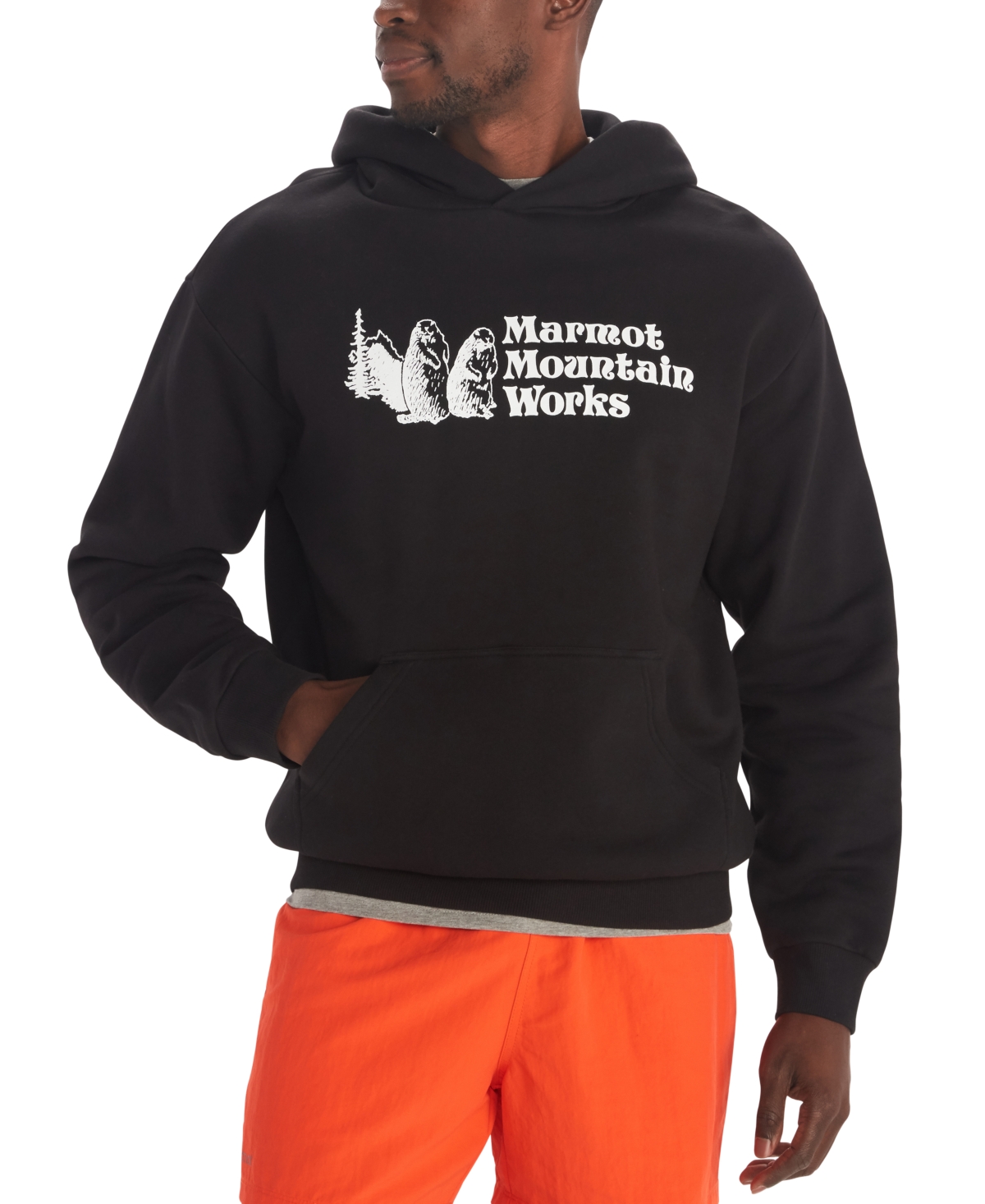 Men's Mmw Logo Fleece Pullover Hoodie Sweatshirt - Light Grey Heather