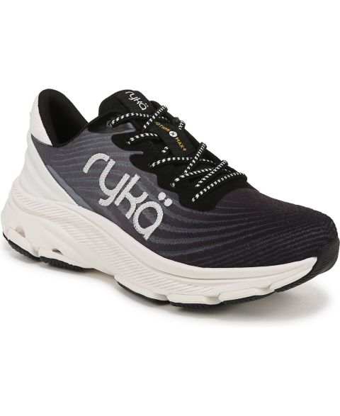 Женские кроссовки Ryka Premium Devotion X Max Plus Lace Up Walking, цвет: Чёрный сетчатый