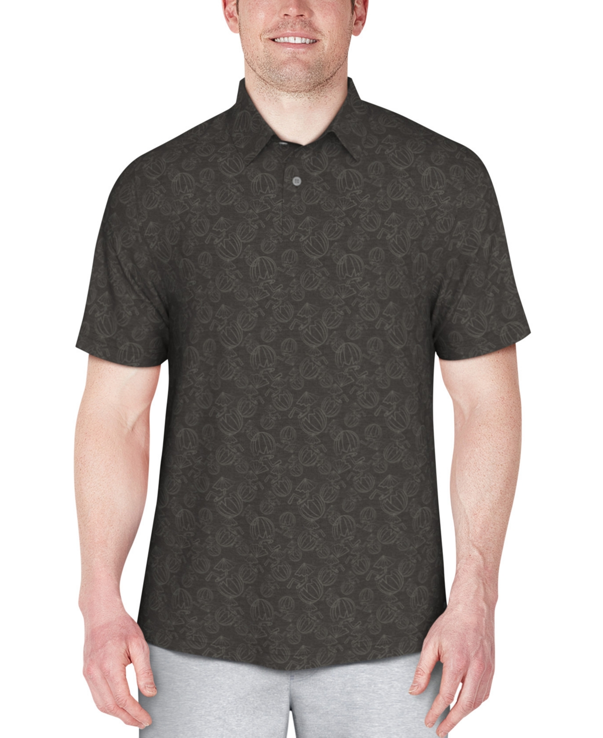 Men's Coconut Water Short Sleeve Performance Polo Shirt - Charcoal W