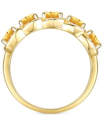 Amethyst (1-1/4 ct. t.w.) & Lab-Grown White Sapphire (1/3 ct. t.w.) Ring in 14k Gold-Plated Sterling Silver (Also in Citrine & Lab-Grown Opal)