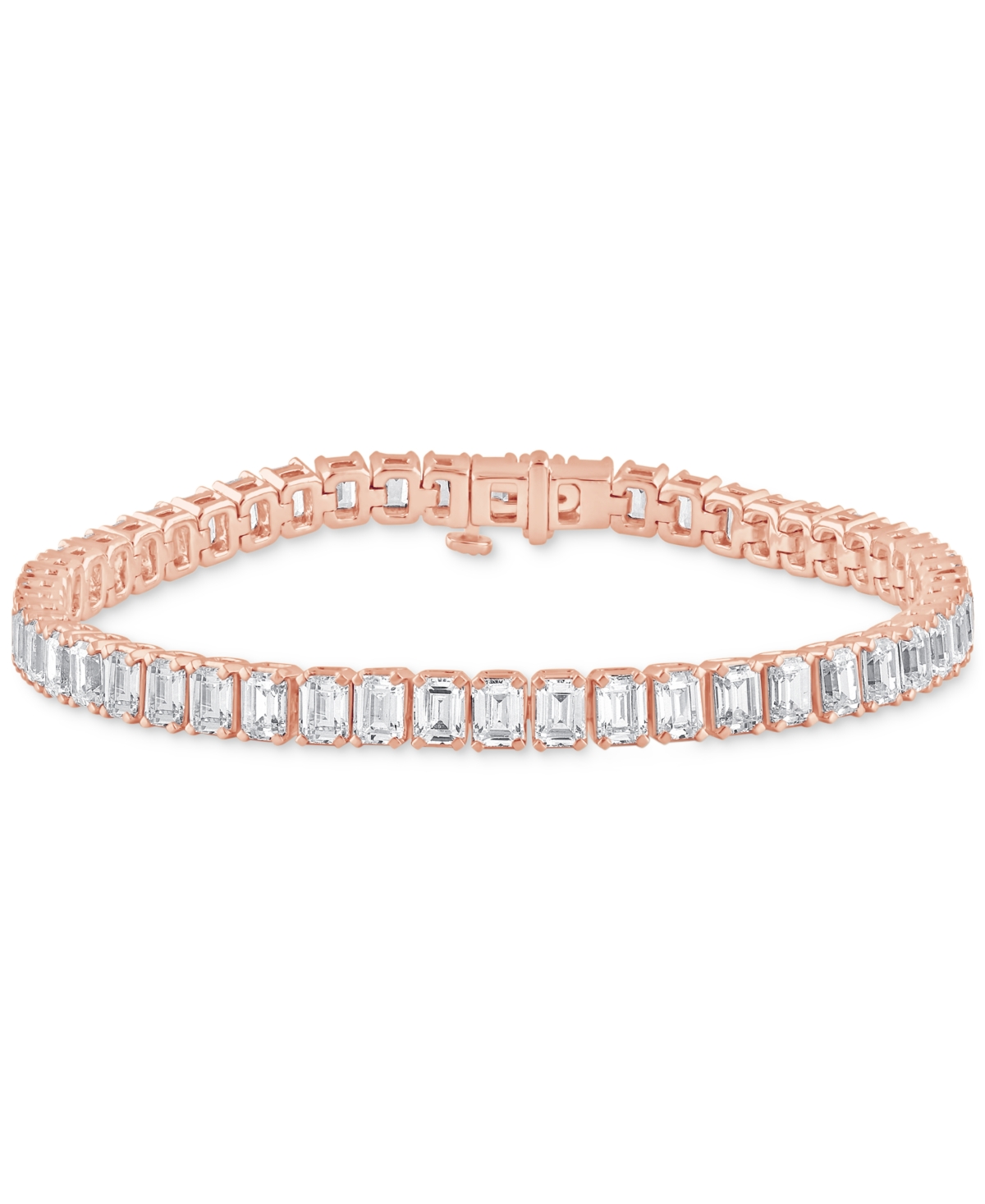 Badgley Mischka Lab Grown Diamond Emerald-Cut Tennis Bracelet (11 ct. t.w.) in 14k White, Yellow or- Rose Gold