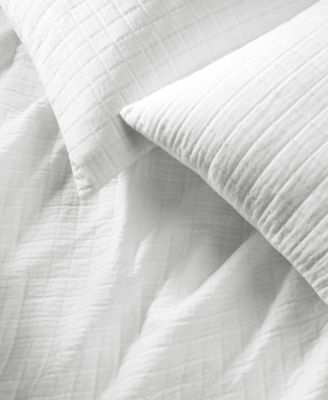 LAST ACT! Organic Cotton Check Matelass&eacute; 3-Pc. Comforter Set, King, Exclusively at Macy’s
