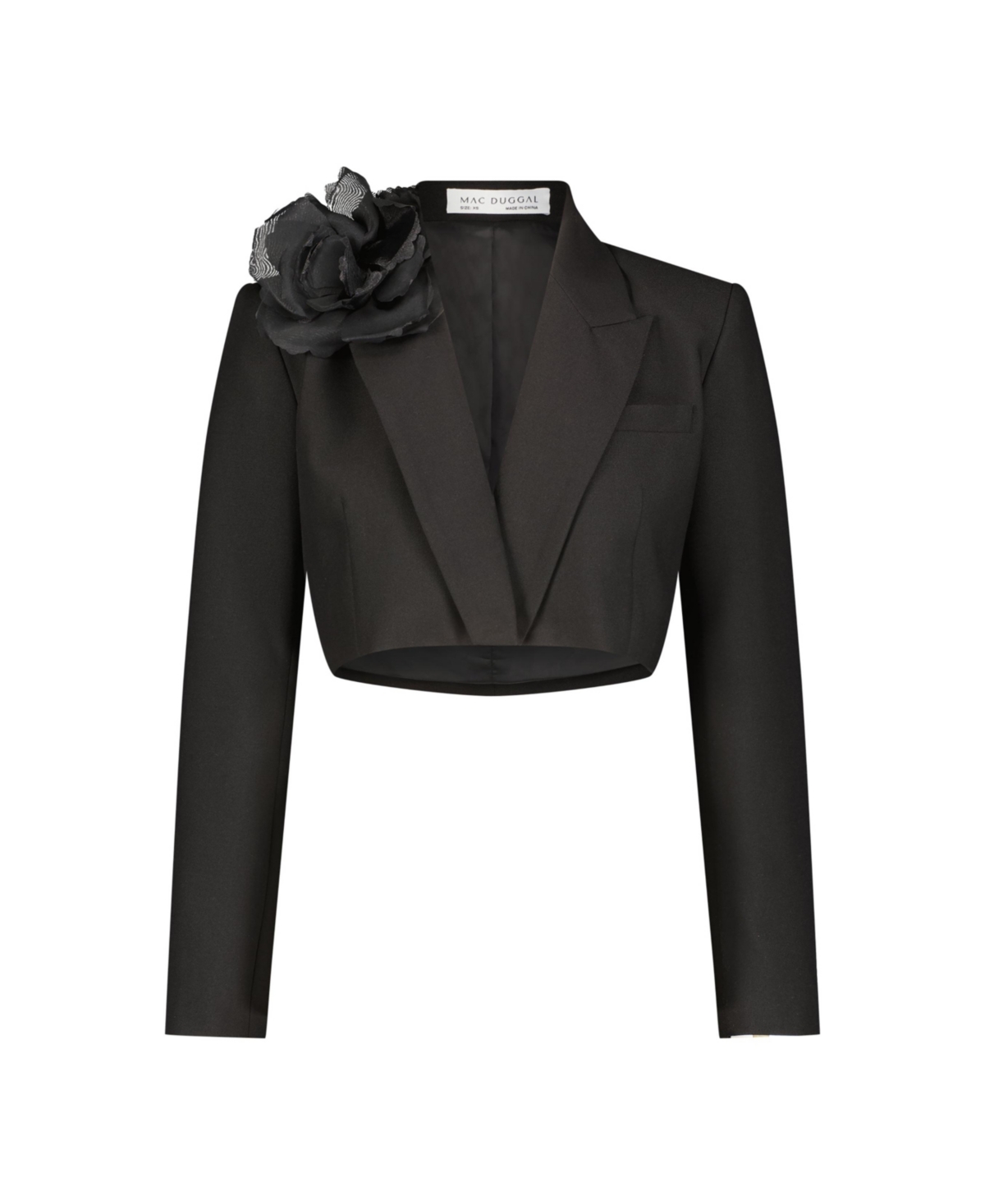 Mac Duggal Women's Cropped Crepe Tailored Blazer