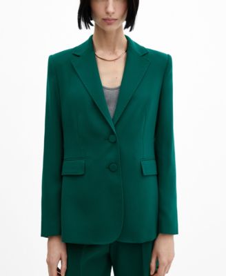 MANGO Women's Straight-Fit Suit Blazer