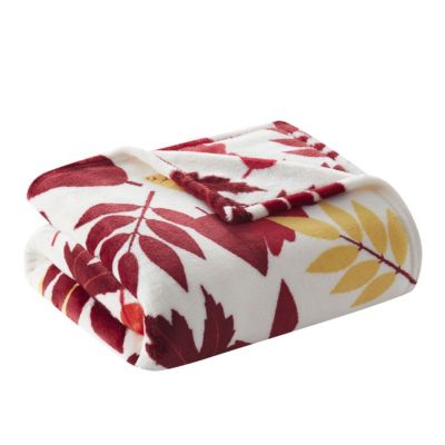 Living Ultra Soft and Plush Fall Autumn Leaves Hypoallergenic Fleece Throw Blanket Cover