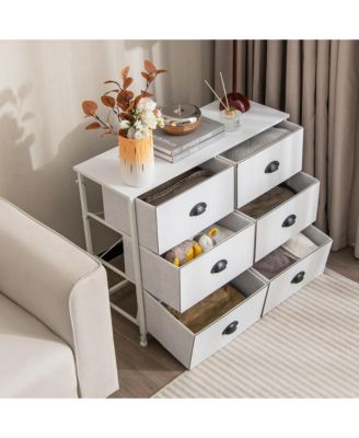 3-Tier Storage Organizer with 6 Foldable Fabric Drawers Fabric Storage Drawers
