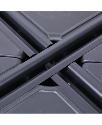 Harlan Weather And Impact Resistant Heavy Duty Universal Offset Umbrella Base With Built-In Wheels And Grooved Handles In Black